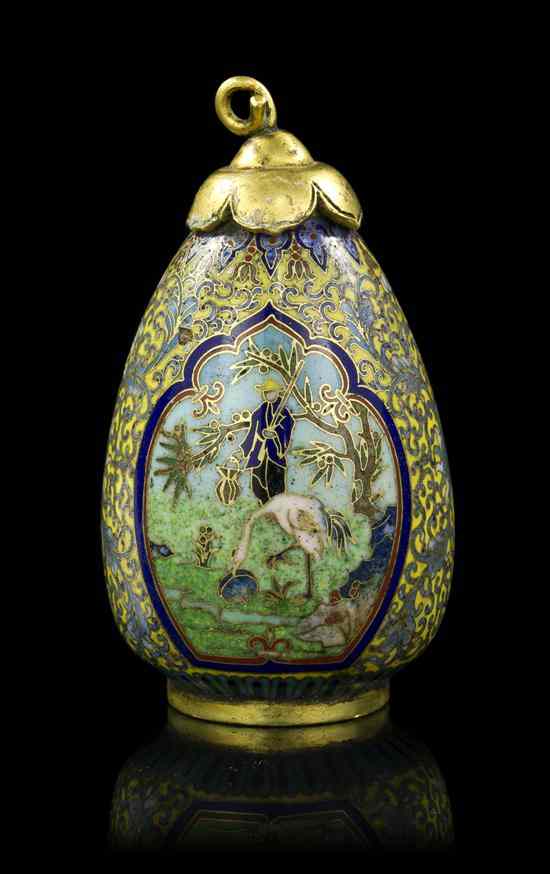 Appraisal: A Chinese Cloisonne Snuff Bottle in the form of an