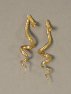 Appraisal: Pair of K gold snake earrings grams Pair of K