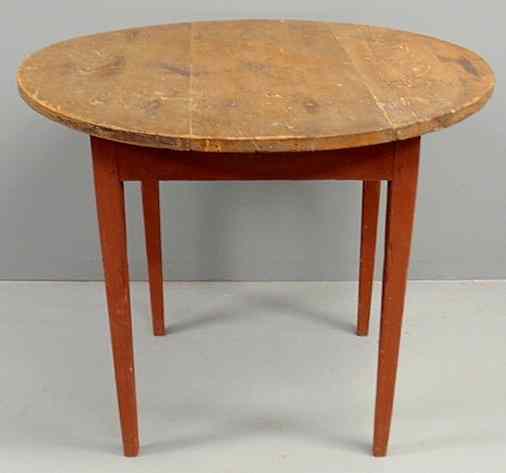 Appraisal: Primitive Pennsylvania pine tap table c with a round top