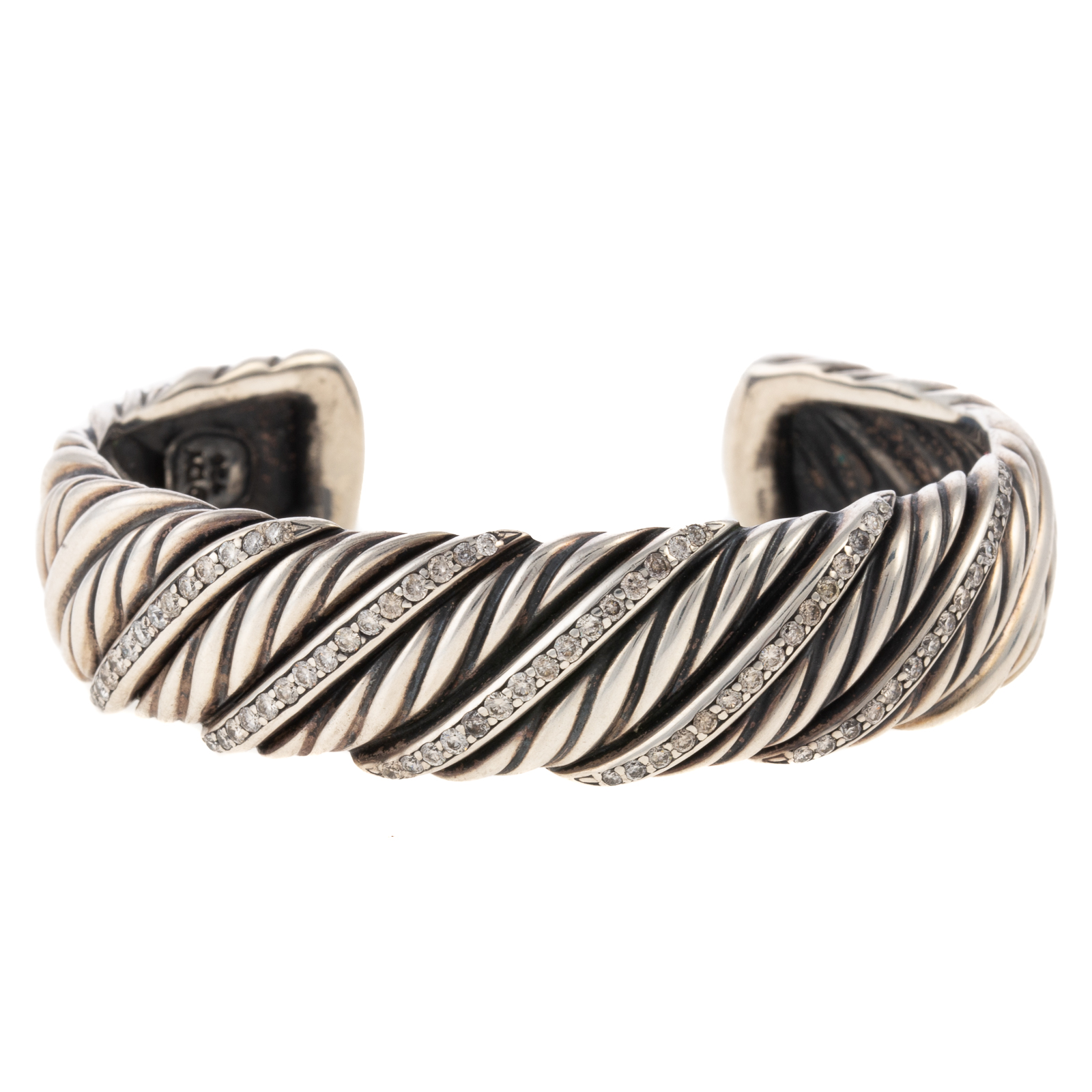 Appraisal: A WIDE DIAMOND CUFF BY DAVID YURMAN IN STERLING Sterling