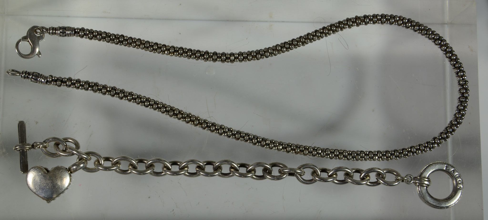 Appraisal: Sterling Silver Necklace long and a Lagos Bracelet Long