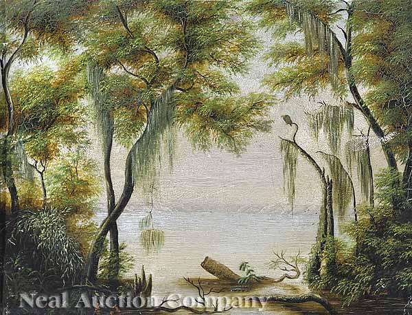 Appraisal: Southern School th c Cypress Canopy oil on artist's board