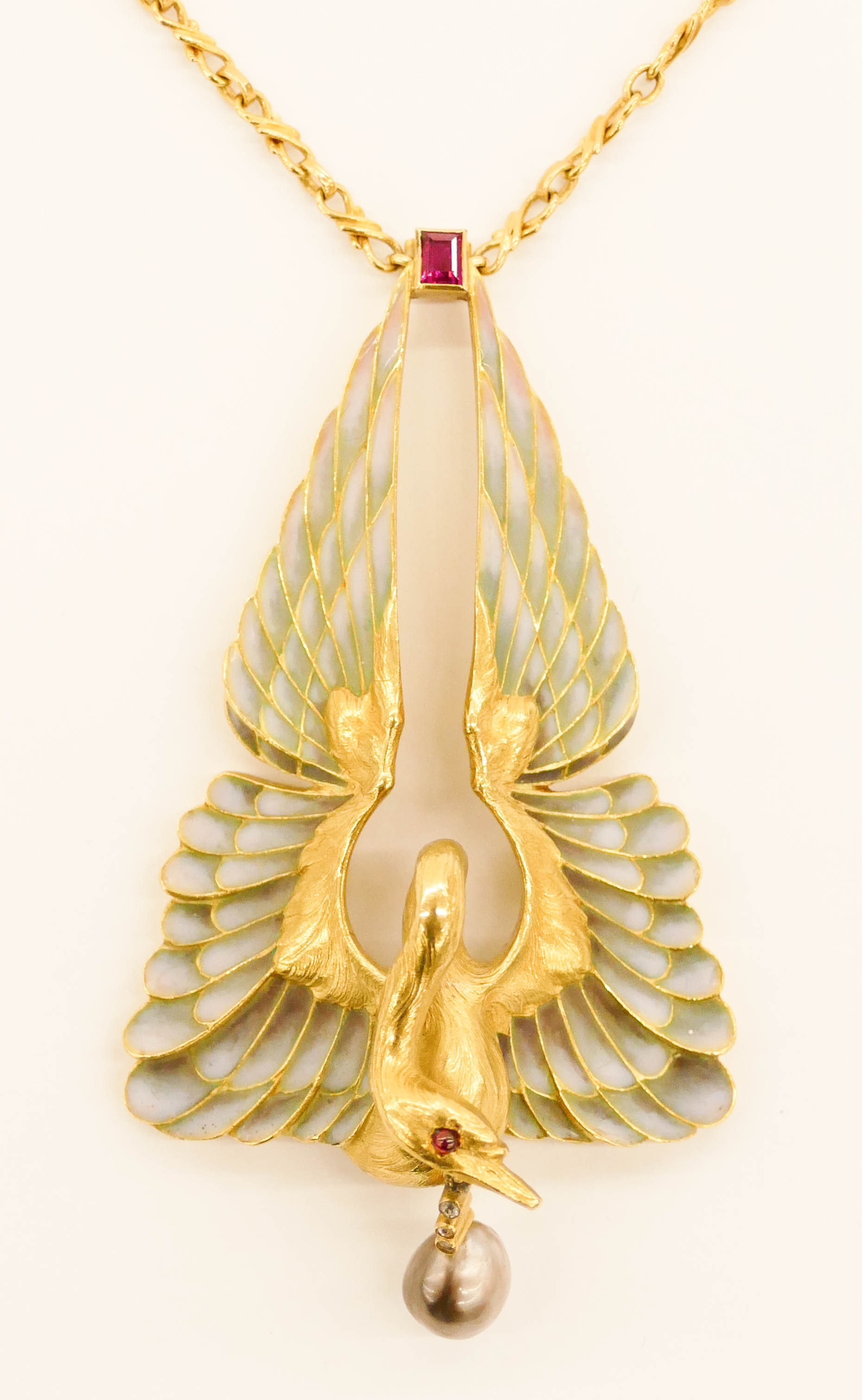 Appraisal: Philippe Wolfers for Wolfers Freres k Swan Pendant Necklace Exceptional