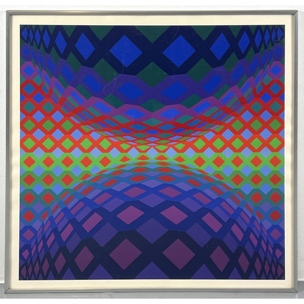 Appraisal: VICTOR VASARELY OP art print Domberger Stuttgart Rainbow colors Faint