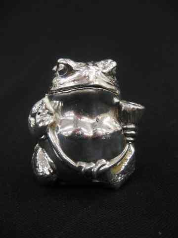 Appraisal: Victorian Silverplate Figural Inkwell of a Toad '' excellent