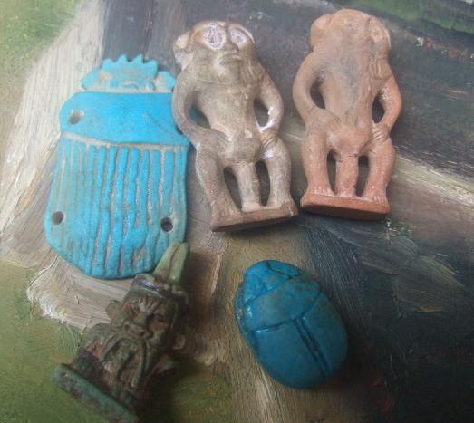 Appraisal: A group of five Egyptian and other amulets