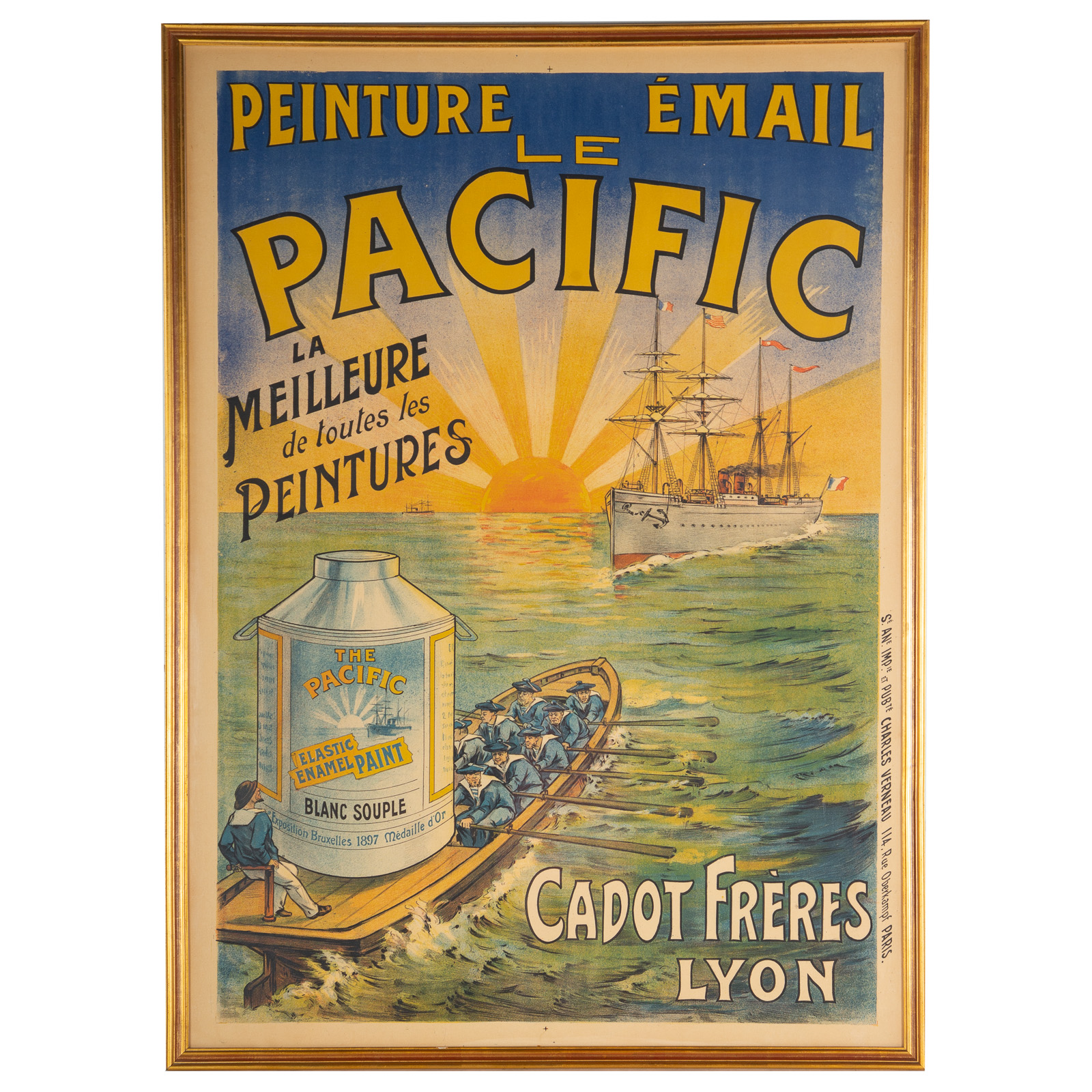 Appraisal: CHARLES VERNEAU PIENTURE EMAIL LE PACIFIC th century Offset lithograph