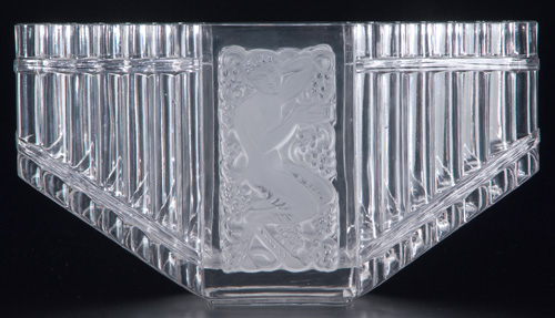 Appraisal: R LALIQUE Vase Pan clear and frosted c M p