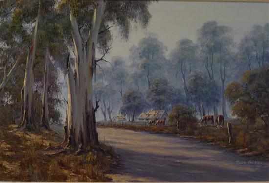 Appraisal: JOHN FALZON STOCKMAN'S HUT OIL ON CANVASBOARD