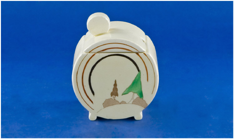 Appraisal: Clarice Cliff Pattern Preserve Pot Circular Shape with Trees in