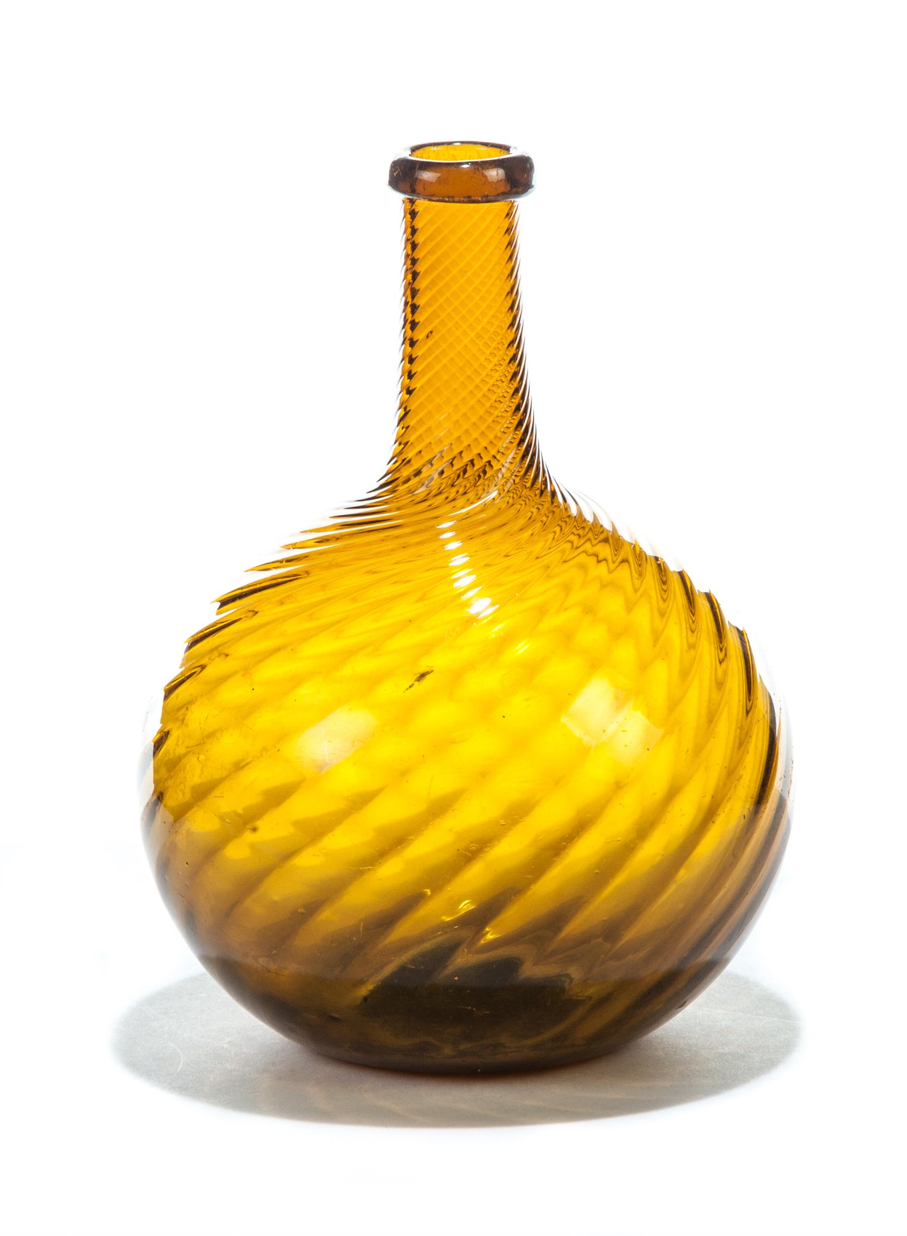 Appraisal: ZANESVILLE SWIRL BOTTLE Ohio nd quarter- th century Golden amber