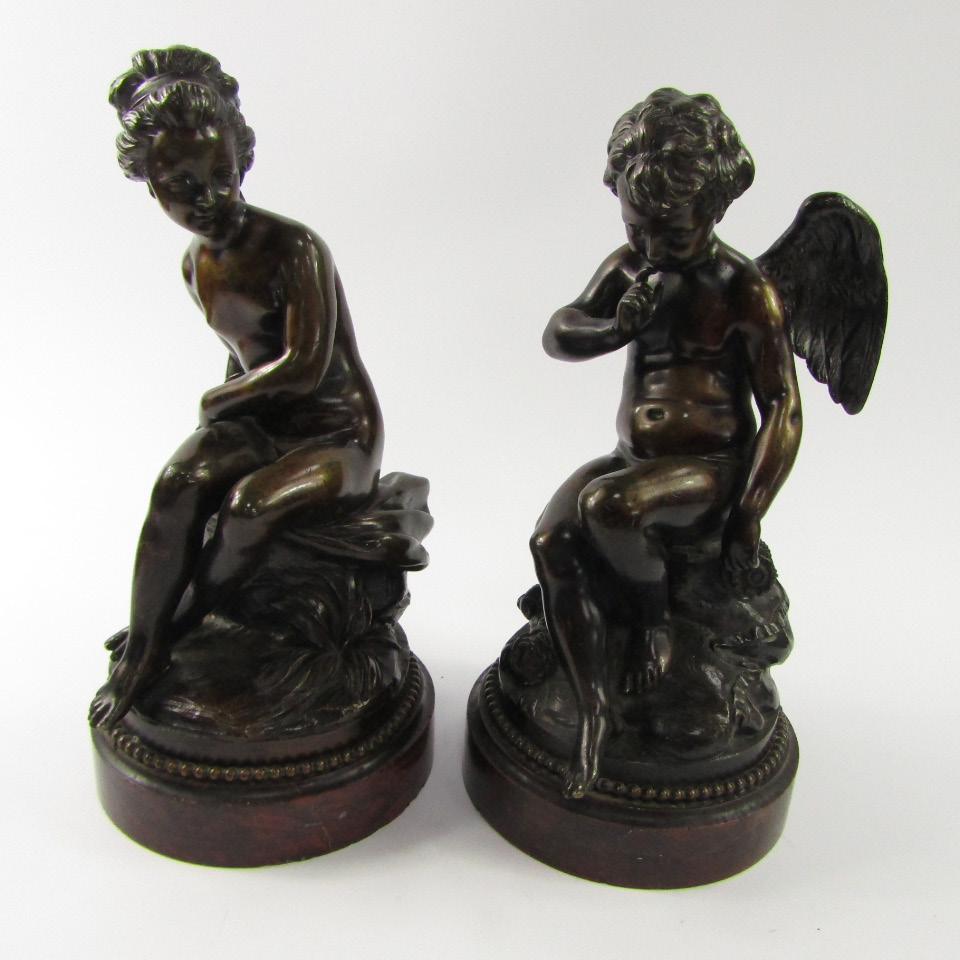 Appraisal: A pair of French bronze figures of Cupid and Psyche