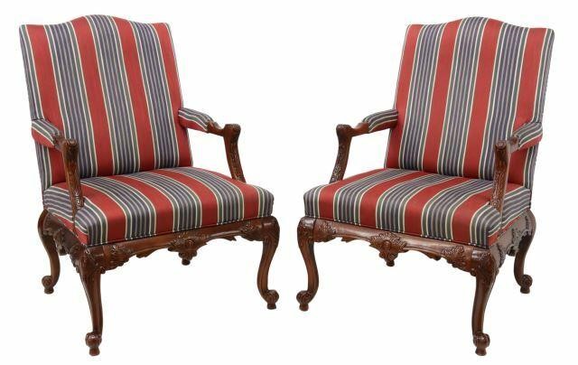 Appraisal: lot of Statesville Chair Company upholstered armchairs North Carolina late