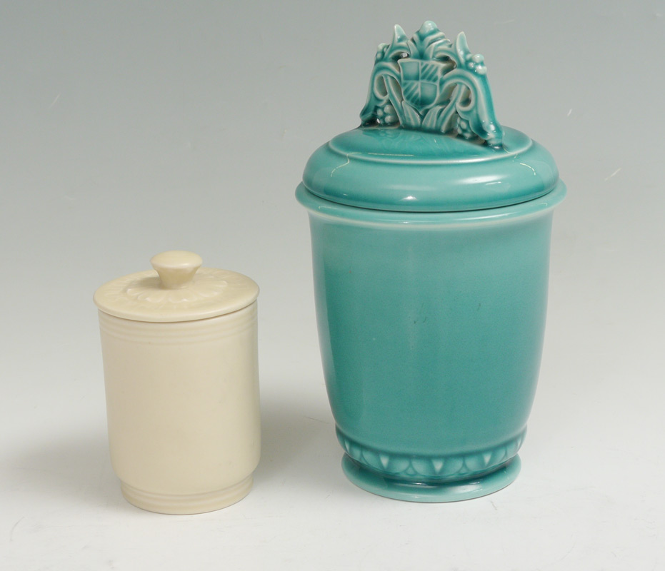 Appraisal: ROOKWOOD POTTERY COVERED JARS pieces total to include shape lid