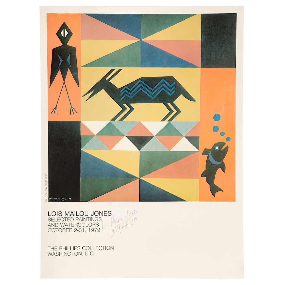 Appraisal: Lois Malou Jones Bird Beast Fish offset American - Offset