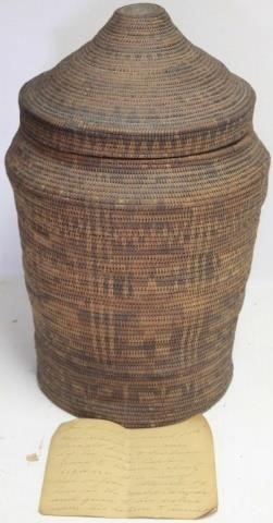 Appraisal: OCEANIC COVERED BASKET CA FROM THE MALAYISLANDS HIGH IT WAS