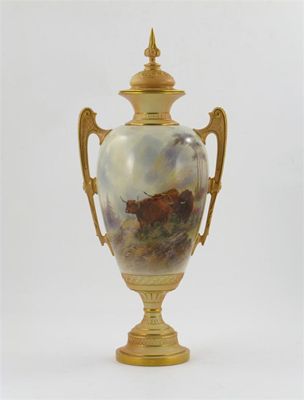 Appraisal: A large Royal Worcester vase and cover painted by John