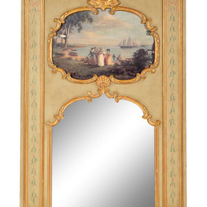 Appraisal: A Parcel Gilt Trumeau Mirror th Century with Diane Watts