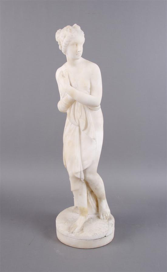 Appraisal: An Italian Alabaster Sculpture of Pandora Height inches