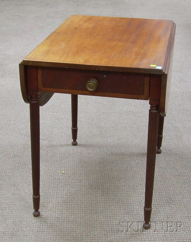 Appraisal: Federal Inlaid Mahogany and Mahogany Veneer Pembroke Table with End