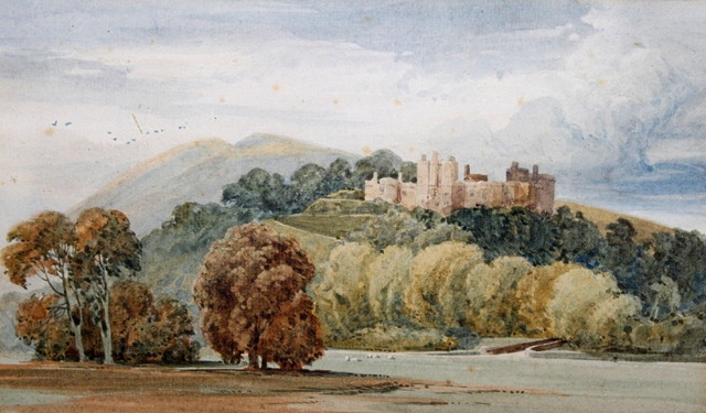 Appraisal: ATTRIBUTED TO JOHN KEELEY - Castle upon a hilltop watercolour