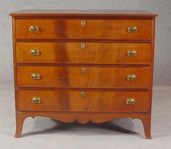 Appraisal: Inlaid New England Hepplewhite Chest of Drawers Early th Century