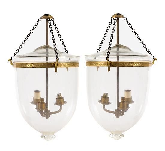 Appraisal: A Pair of Regency Style Gilt Metal and Glass Hall