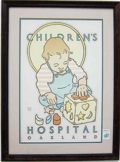 Appraisal: DAVID LANCE GOINES COLOR LITHOGRAPHIC POSTER California born titled ''Children's