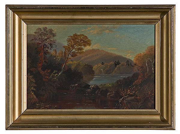 Appraisal: HUDSON RIVER SCHOOL FALL LANDSCAPE PAINTING American late th century