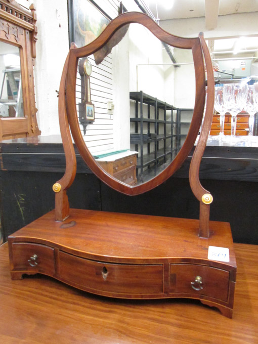 Appraisal: GEORGE III MAHOGANY DRESSING TABLE MIRROR English late th early