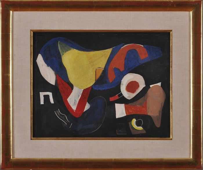 Appraisal: ATTRIBUTED TO VACLAV VYTLACIL UNTITLED Tempera on paper mounted on