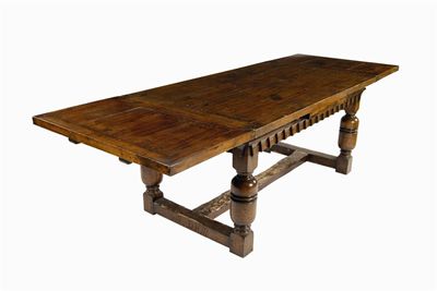 Appraisal: An oak draw leaf table in th century style the