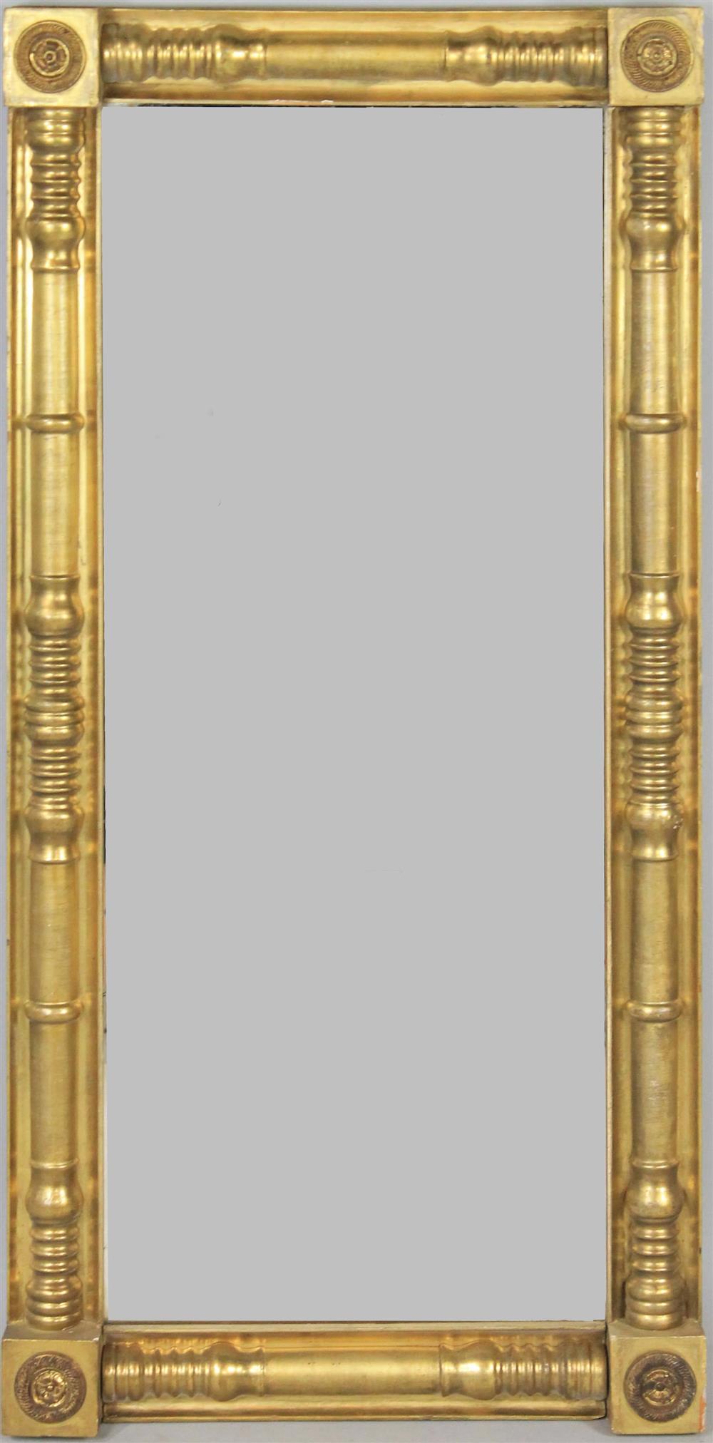 Appraisal: AMERICAN CLASSICAL GILT MIRROR th C the carved rectangular frame