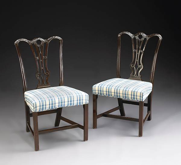 Appraisal: A set of six George III mahogany side chairs last