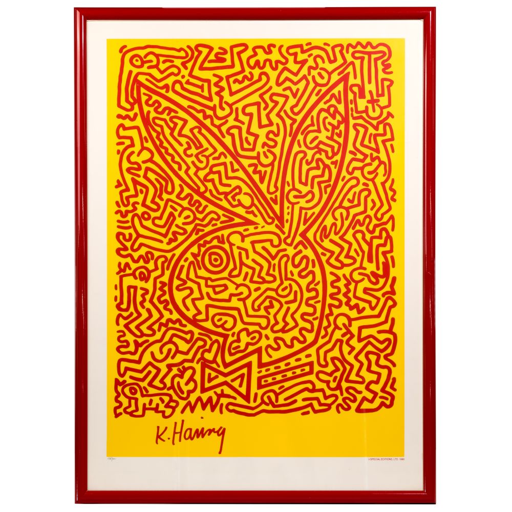 Appraisal: KEITH HARING AMERICAN - PLAYBOY BUNNY NO SERIGRAPH print signed