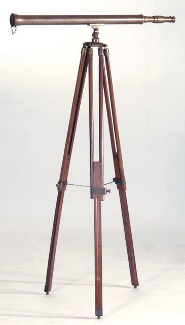 Appraisal: ENGLISH BRASS THREE-DRAW TELESCOPE th CenturyOn tripod base Length of