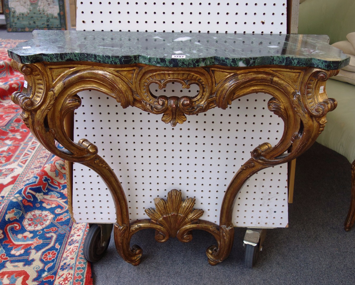 Appraisal: An th century style console table with shaped marble top