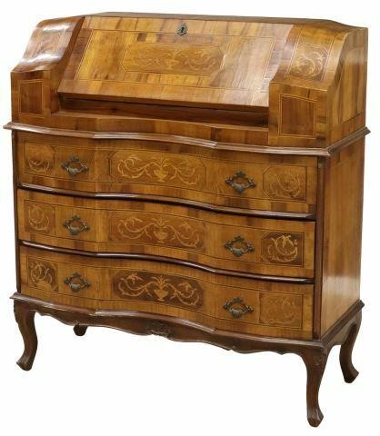 Appraisal: Italian Louis XV style secretary desk early th c having