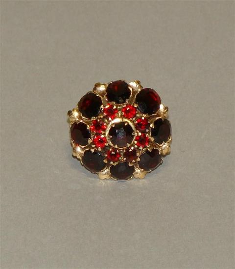 Appraisal: LADY'S GARNET COCKTAIL RING The shank stamed BB possibly for