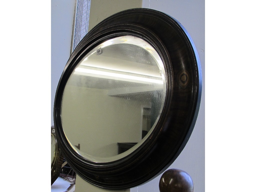 Appraisal: Inlaid oval wall mirror