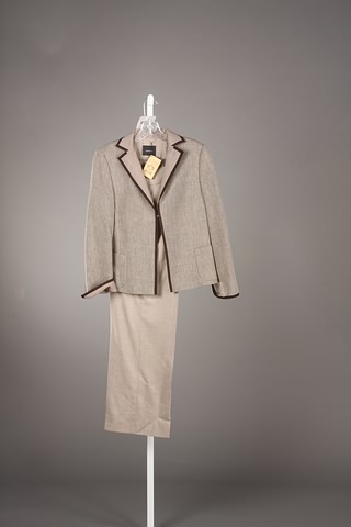 Appraisal: Akris tweed jacket with tan wool slacks Size Neiman Marcus