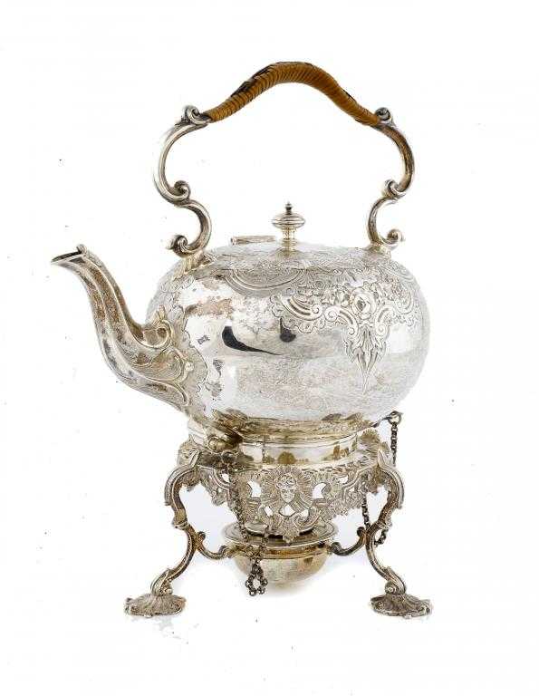 Appraisal: A VICTORIAN TEA KETTLE in early th century style flat