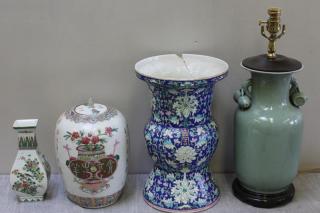 Appraisal: Lot of Chinese Porcelain Including Ginger Jar Includes a celadon