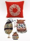 Appraisal: VICTORIAN BEADED PURSES BEADED PILLOW - Finely Made Examples of