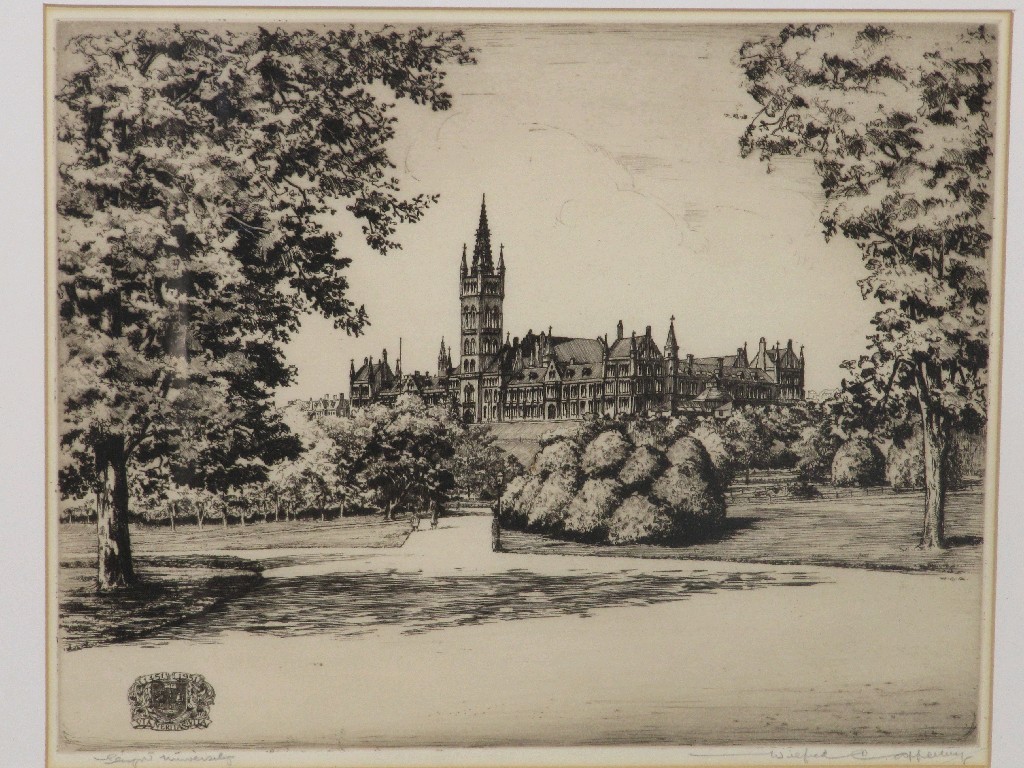 Appraisal: WILFRED CRAWFORD APPLEBY Etching 'Glasgow University' signed and entitled in