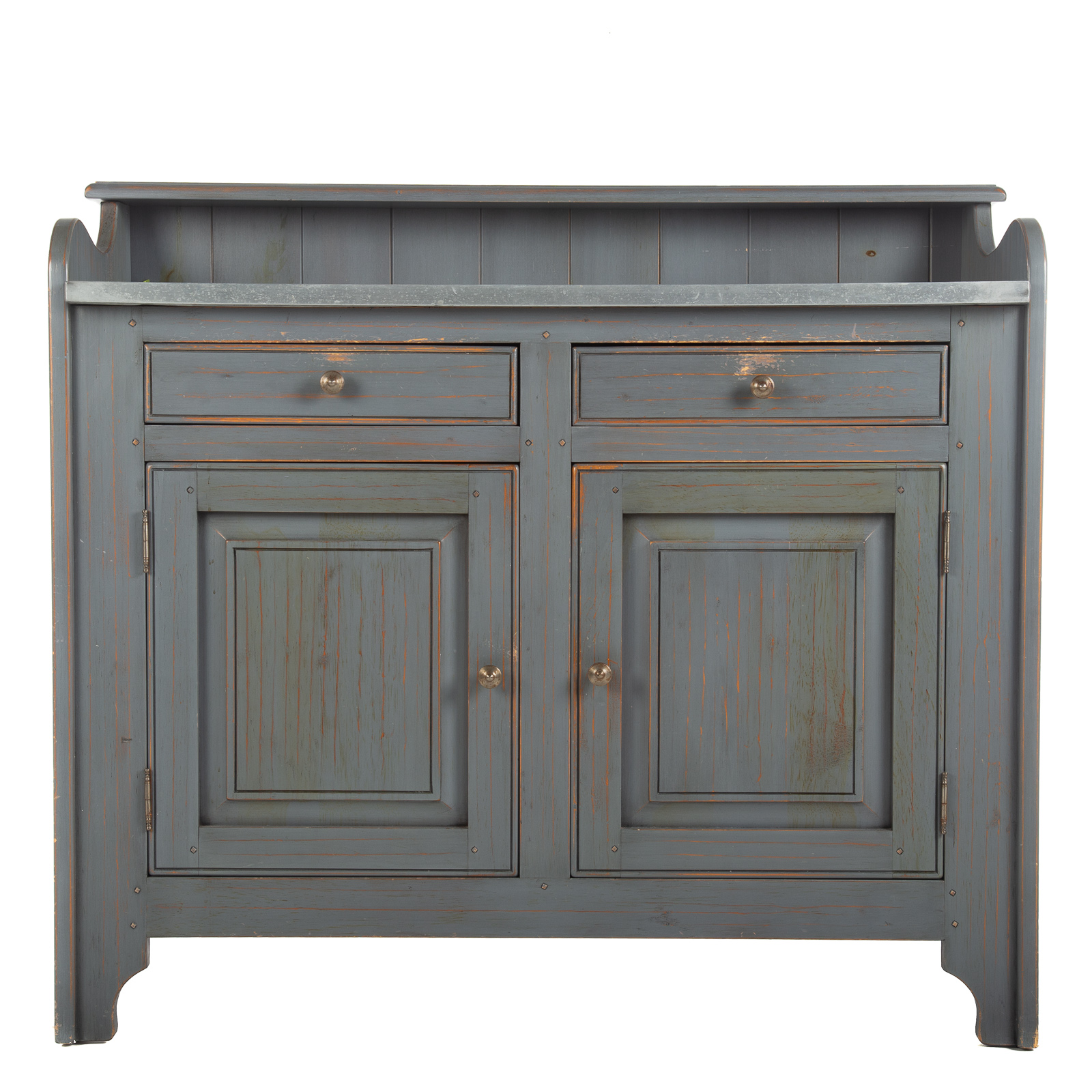 Appraisal: RUSTIC STYLE PAINTED WOOD BUFFET th century with backsplash having