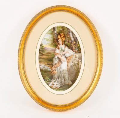 Appraisal: After Sir Joshua Reynolds Lady C Mosan Bampfyld porcelain plaque