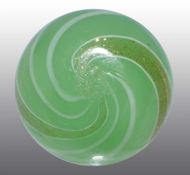 Appraisal: Green Opaque Lutz Marble Condition Size Dia