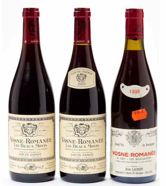 Appraisal: Vosne Romanee total bottlesVintage Domaine Laurent Les Beaumonts cm Vintage