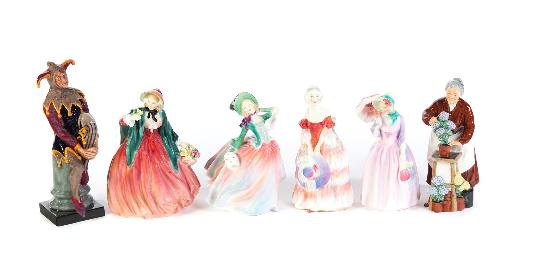 Appraisal: SIX ROYAL DOULTON FIGURINES England nd half- th century Includes